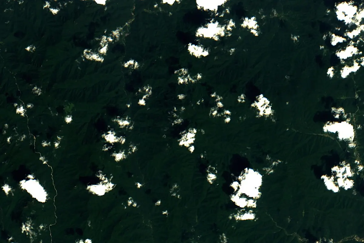 Jialing River: satellite view of the source