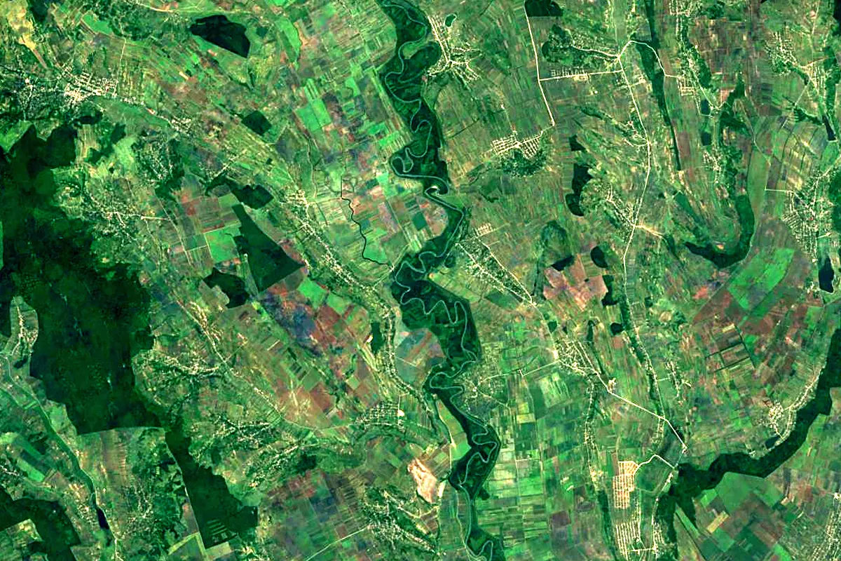 Jijia River: satellite view of the mouth