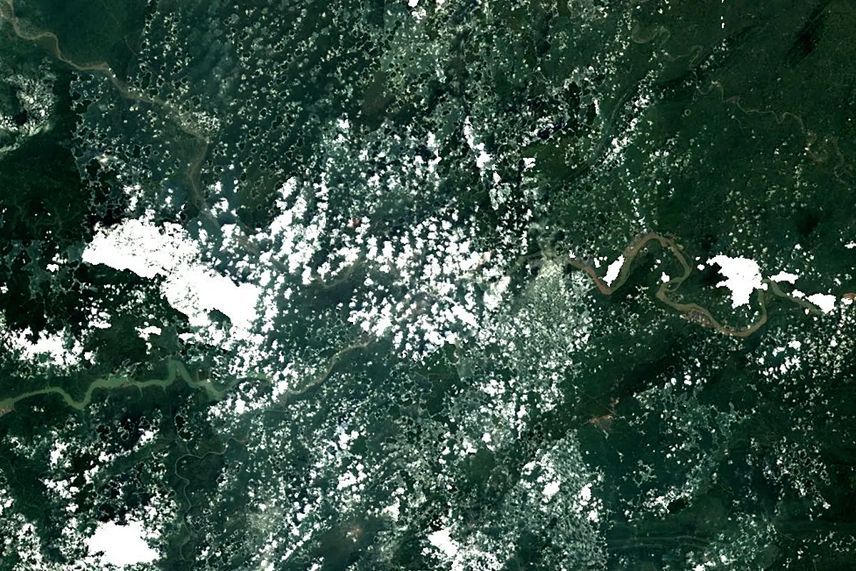 Jinsha River: satellite view of the mouth