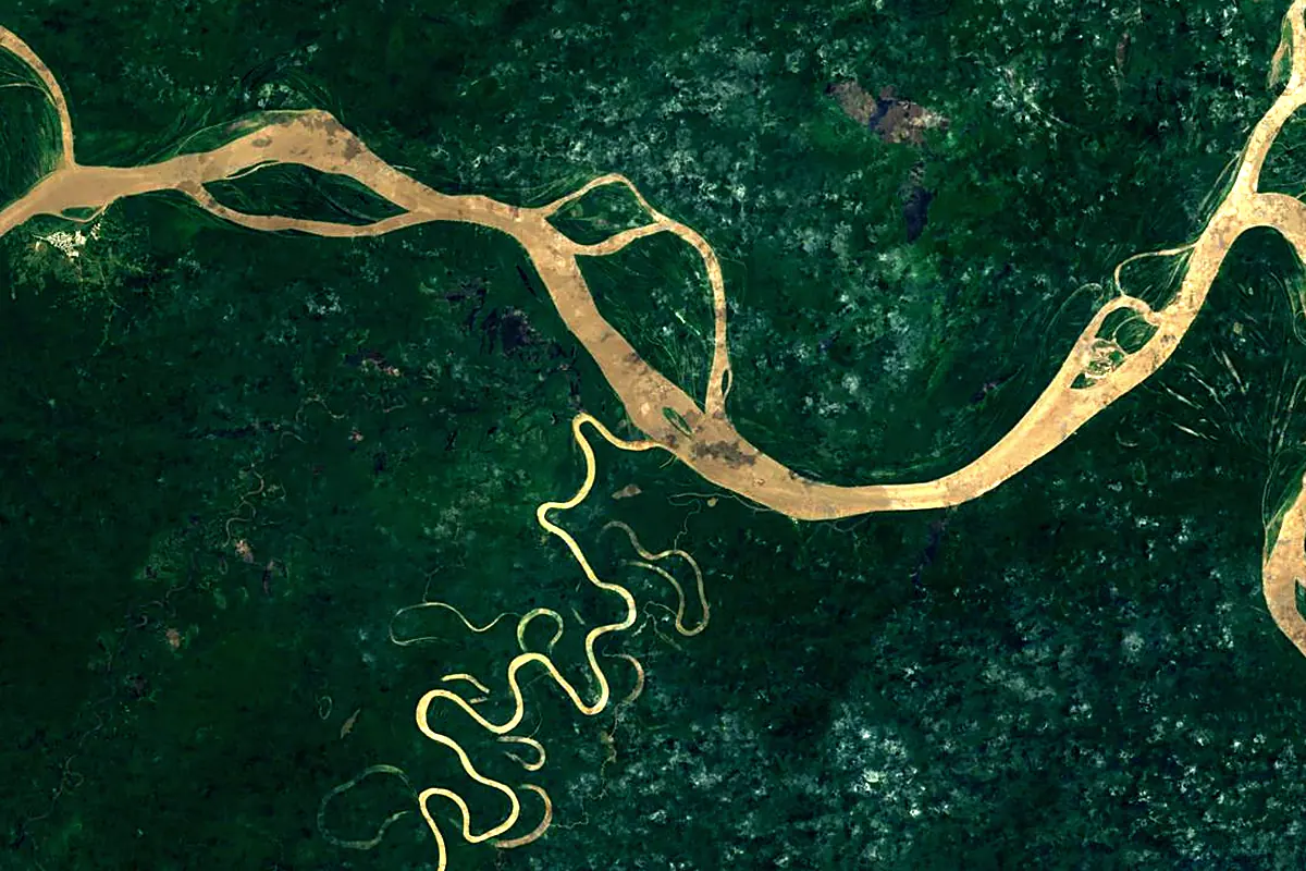 Juruá River: satellite view of the mouth