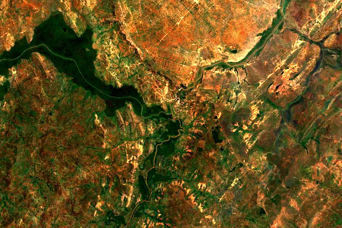 Kagera River: satellite view of the source