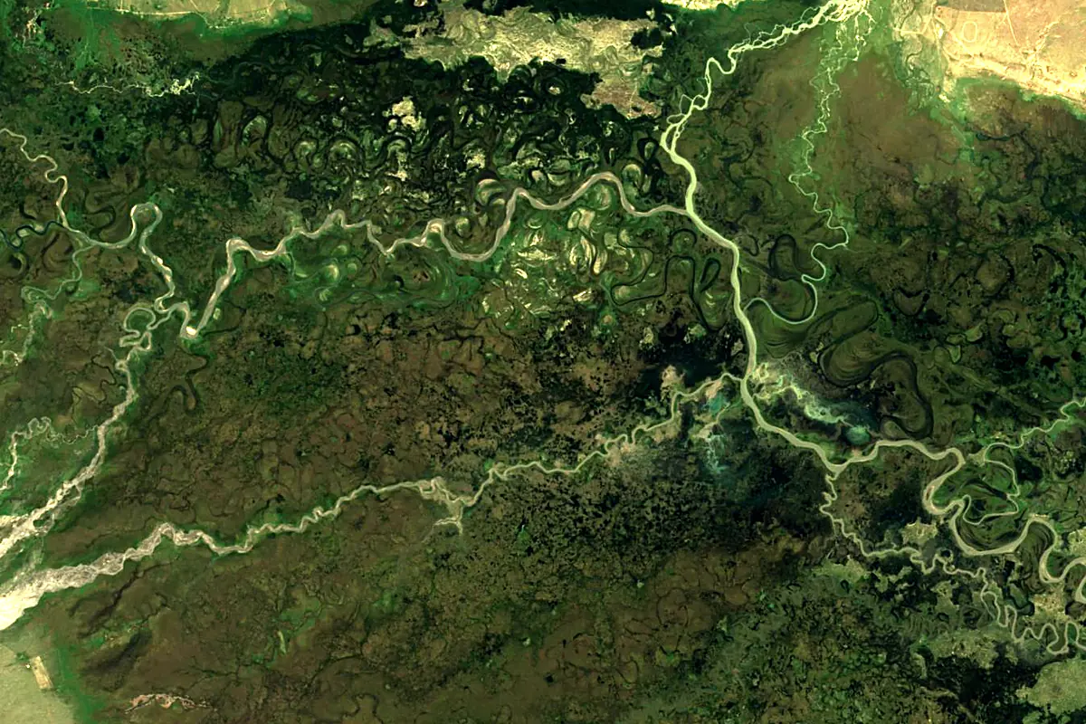 Kaidu River: satellite view of the source