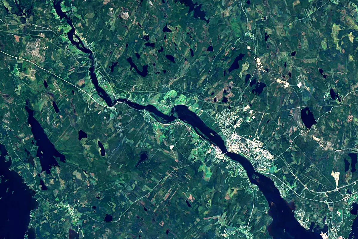 Kalix River: satellite view of the mouth