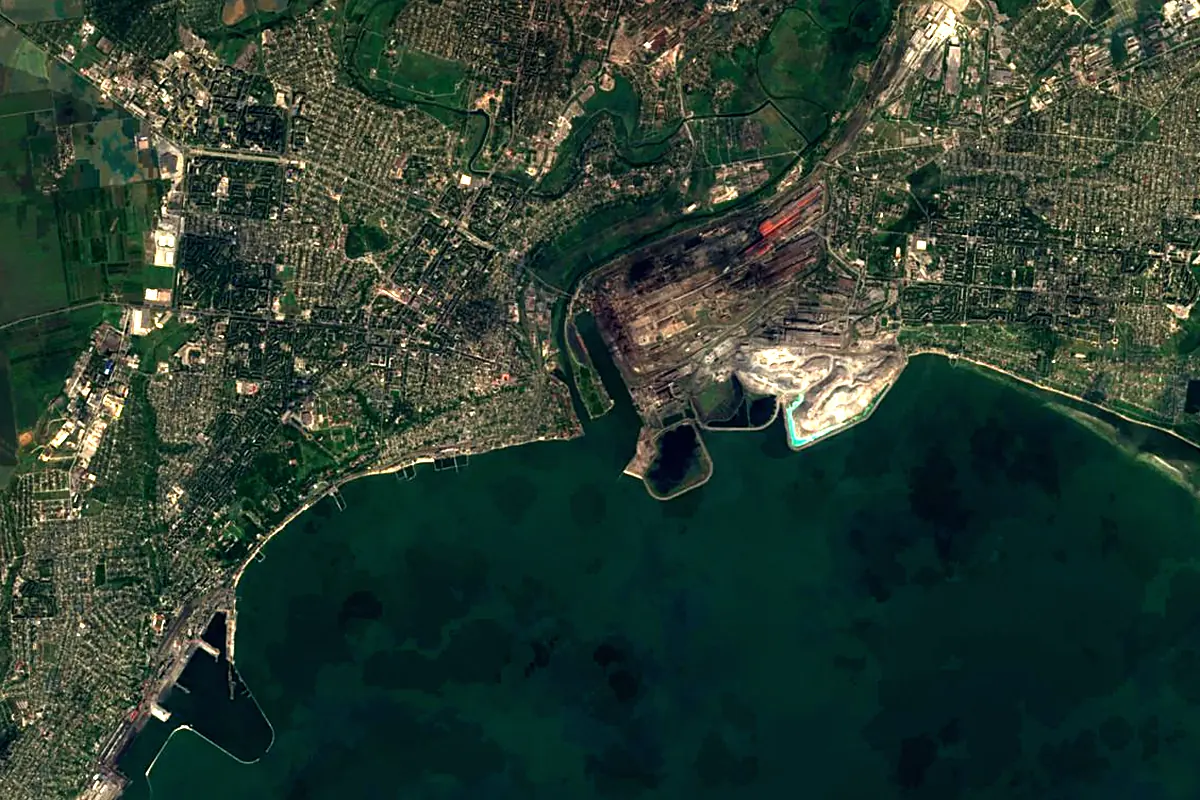 Kalmius: satellite view of the mouth