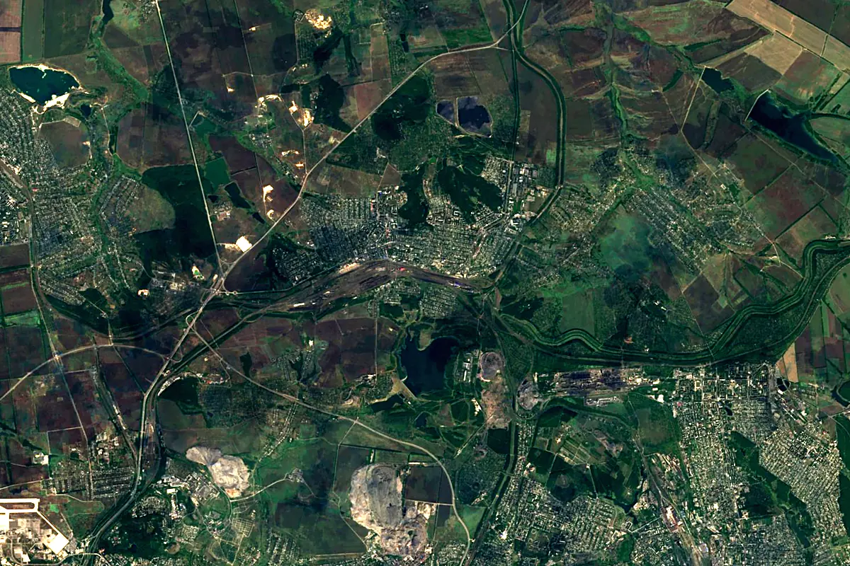 Kalmius: satellite view of the source