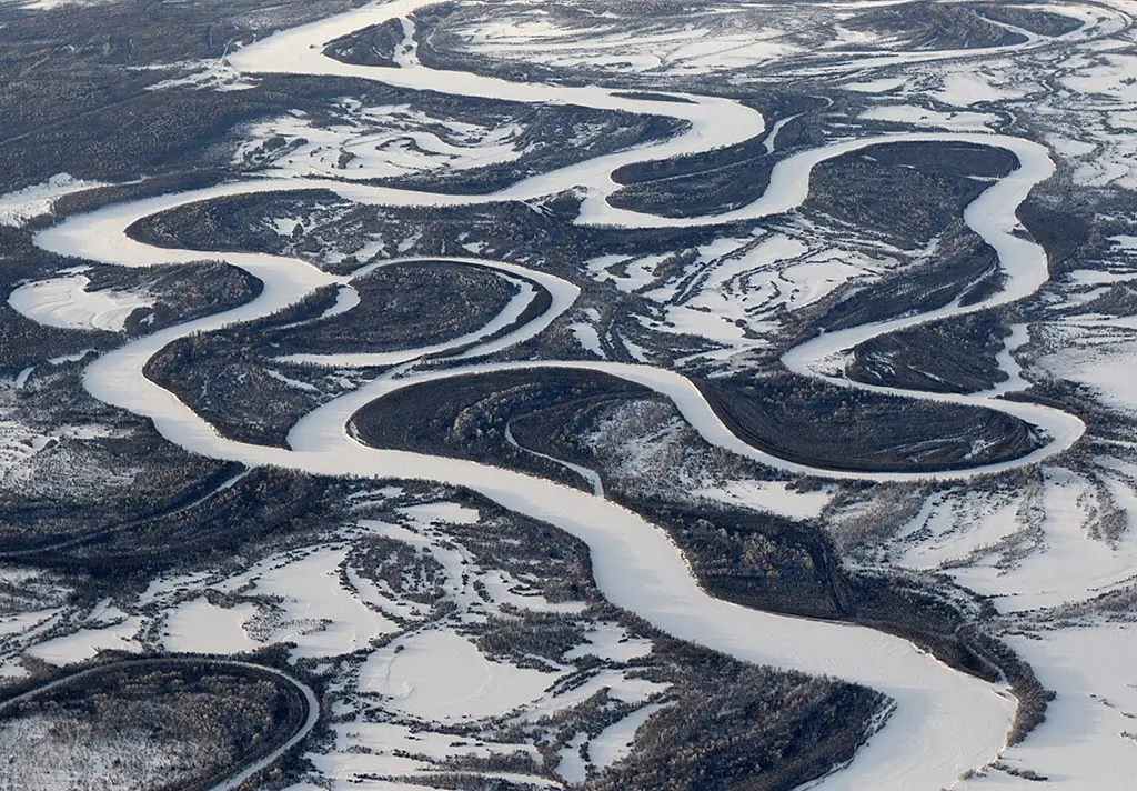 Meanders of Kamchatka river