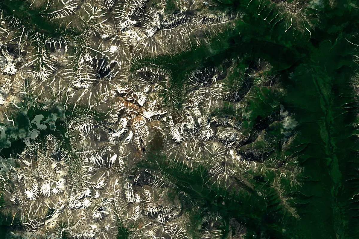 Kamchatka River: satellite view of the source