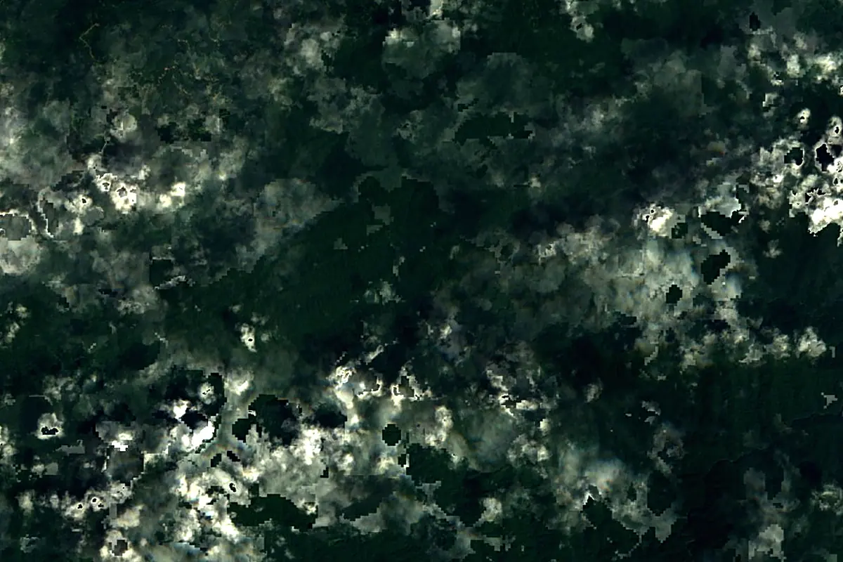 Kapuas River: satellite view of the source