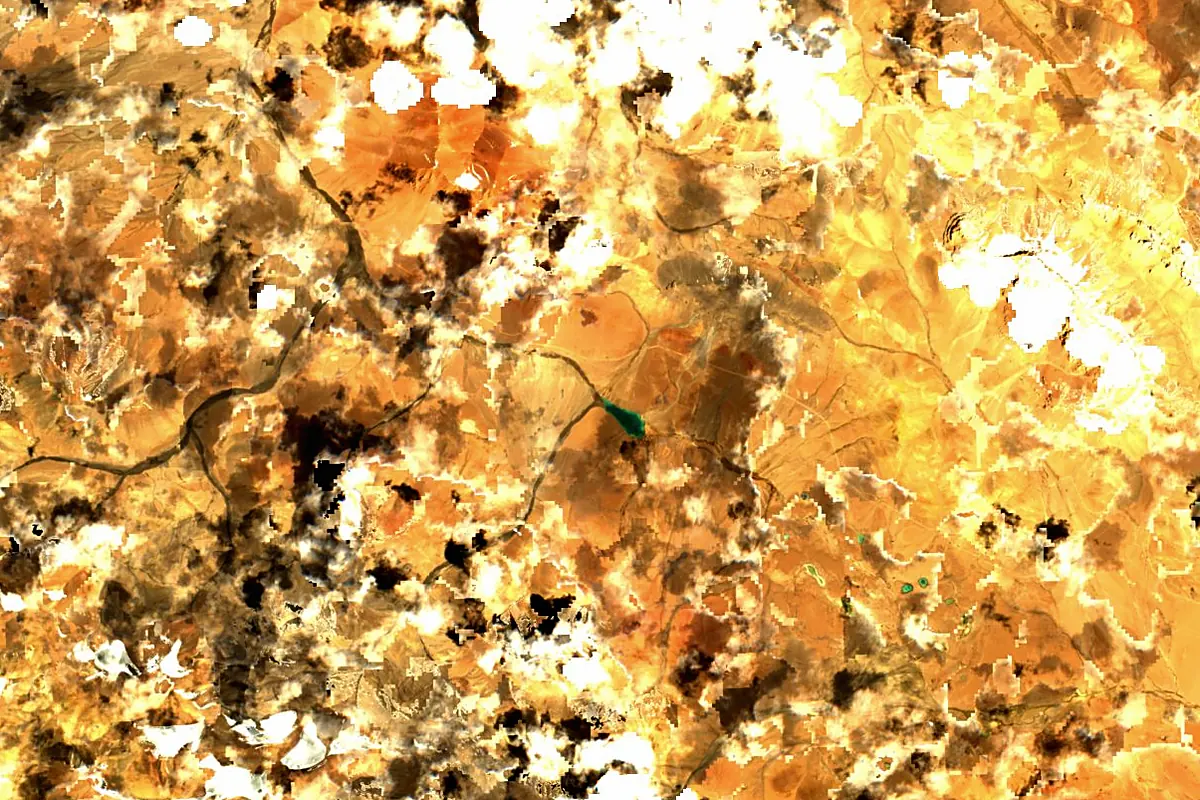 Karakash River: satellite view of the source