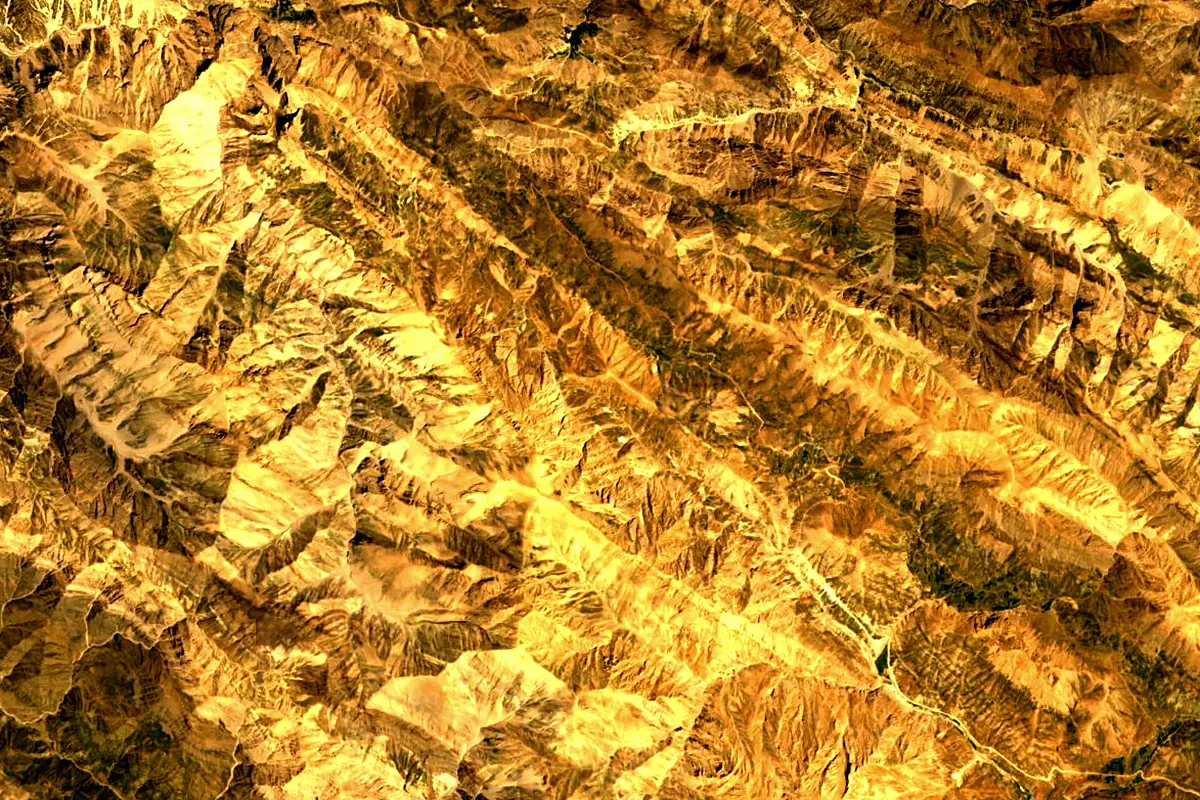 Karun River: satellite view of the source