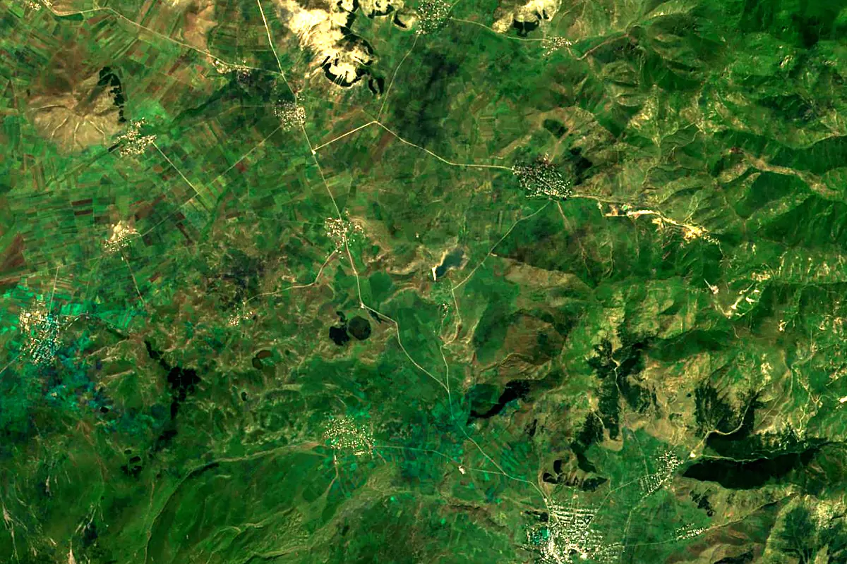 Kasagh River: satellite view of the source