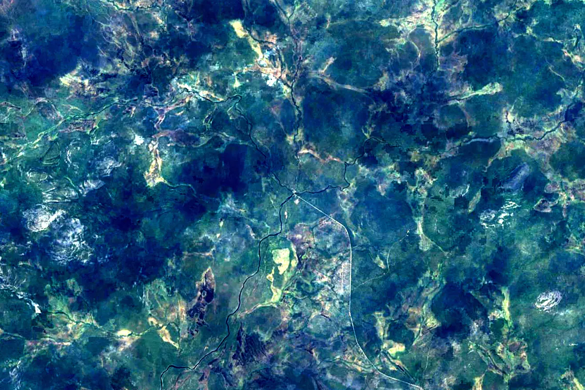 Kemijoki: satellite view of the source