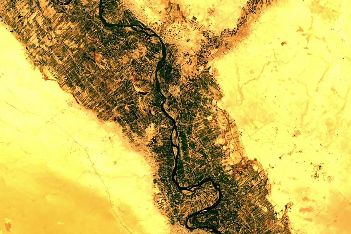 Khabur River: satellite view of the mouth