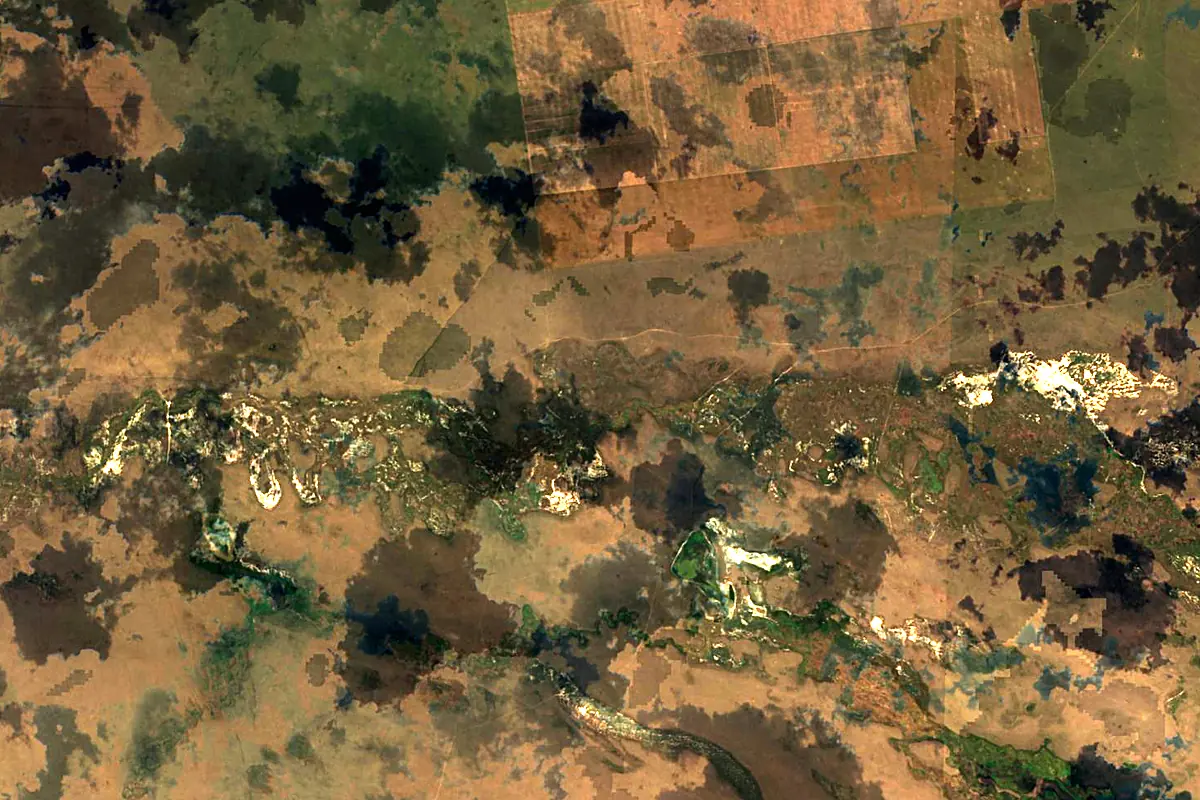 Khalkhyn River: satellite view of the source