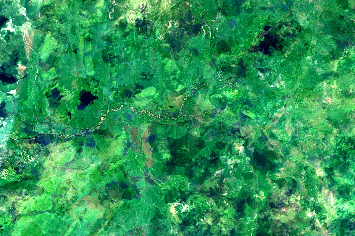 Kherlen River: satellite view of the source