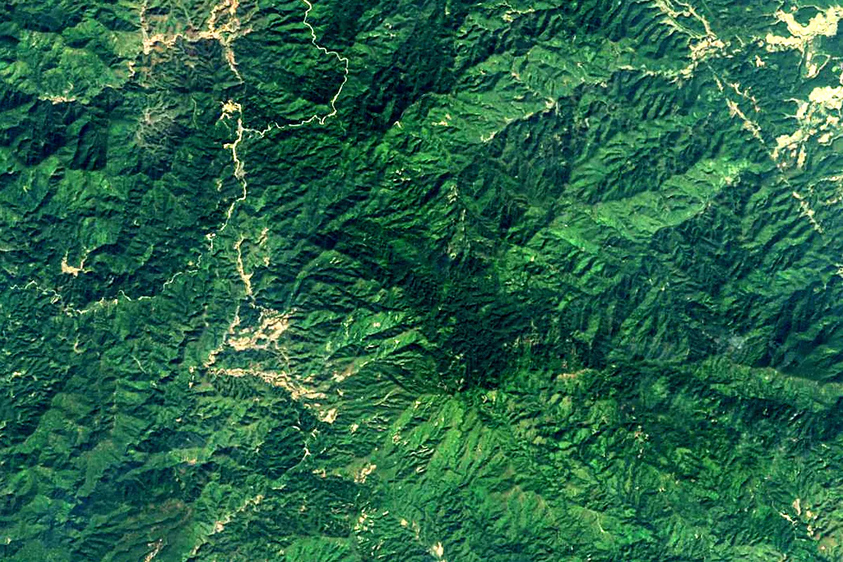 Kok River: satellite view of the source