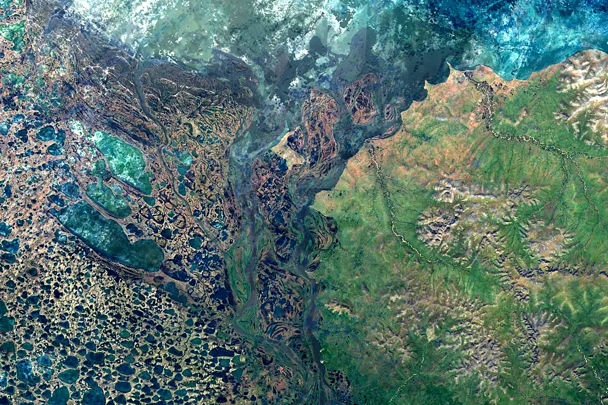 Kolyma: satellite view of the mouth