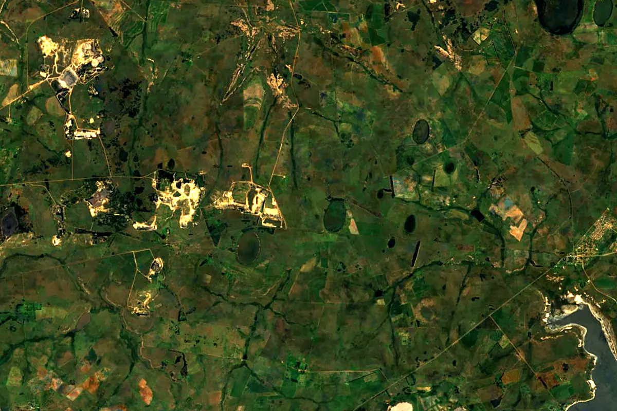 Komati River: satellite view of the source