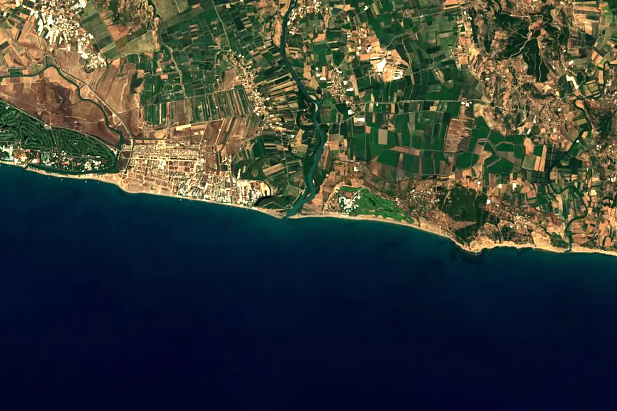 Köprüçay River: satellite view of the mouth