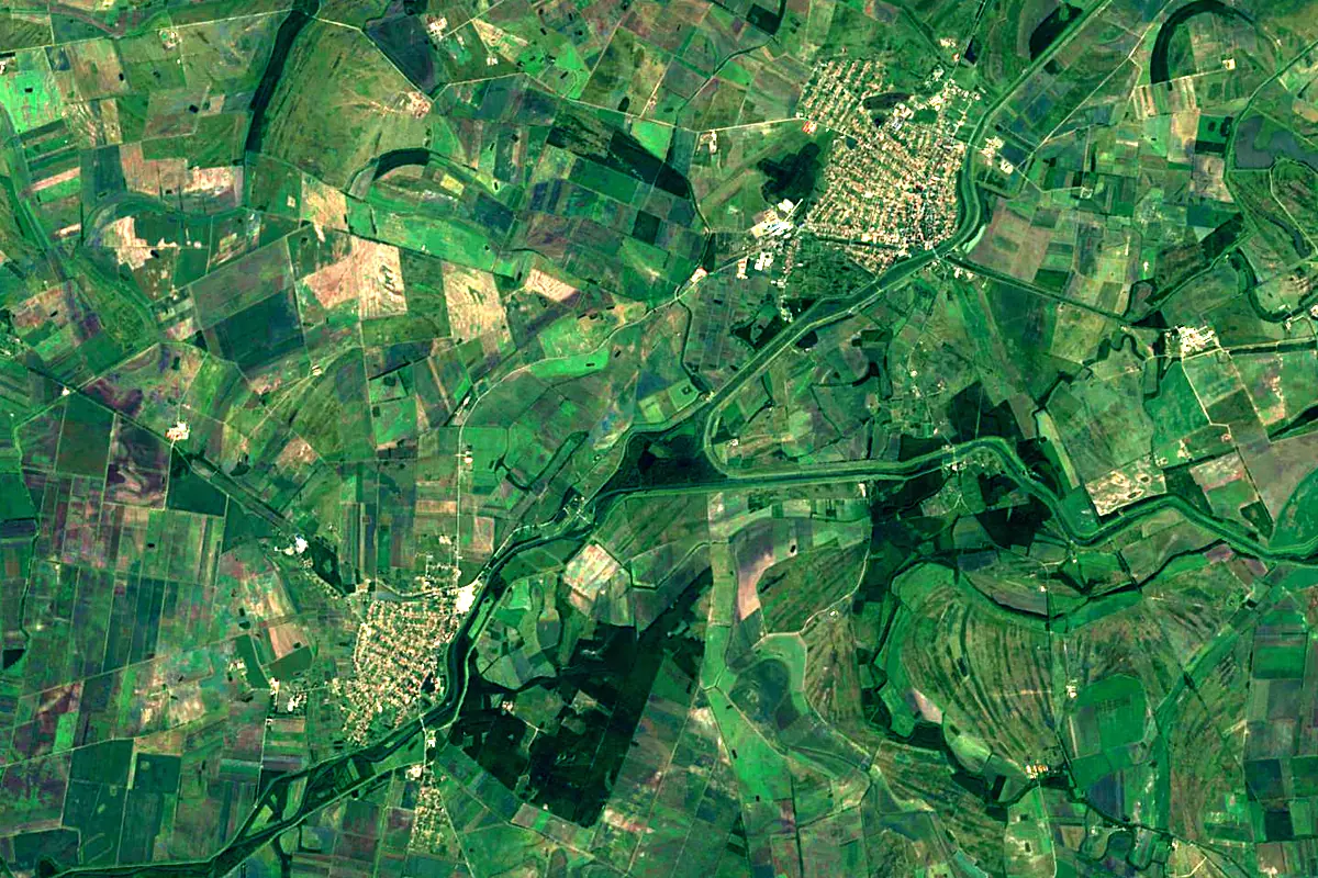 Körös River: satellite view of the source