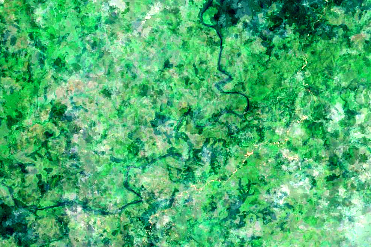 Kouilou-Niari River: satellite view of the source