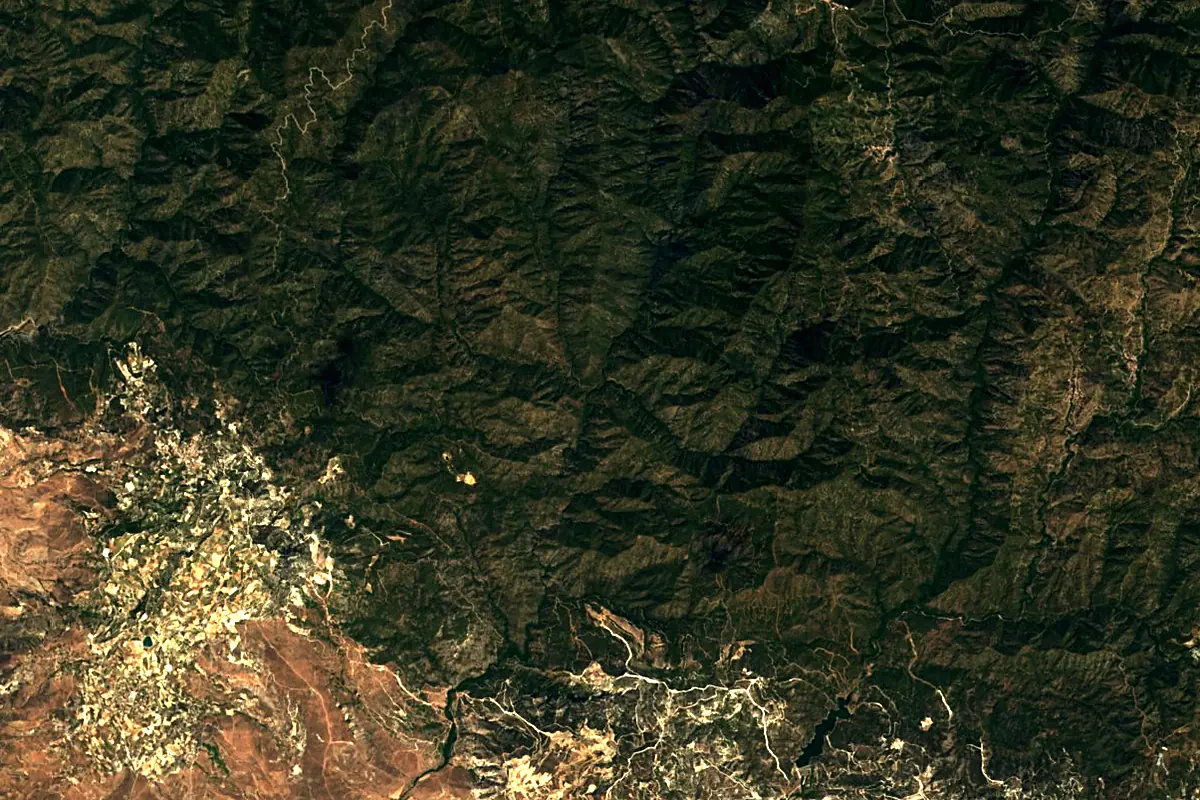 Kouris River: satellite view of the source