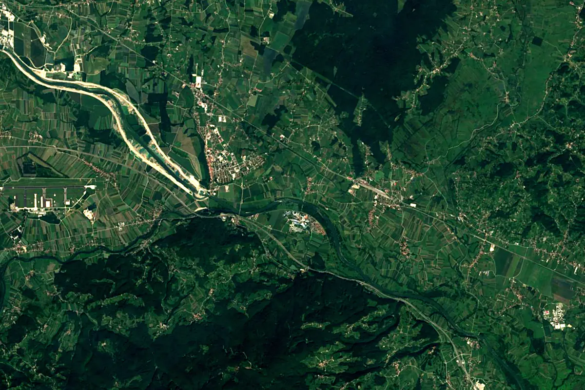 Krka: satellite view of the mouth