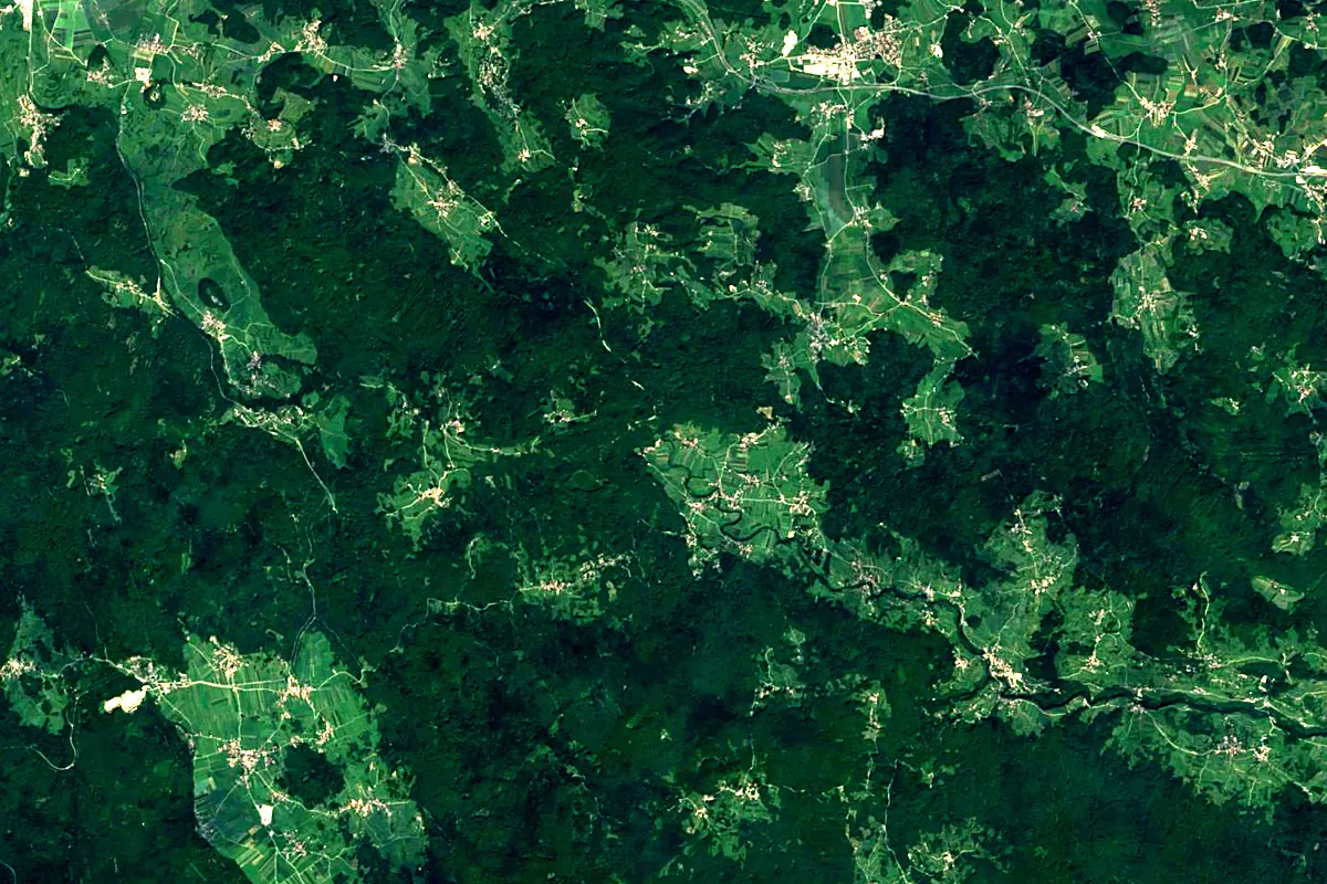 Krka: satellite view of the source