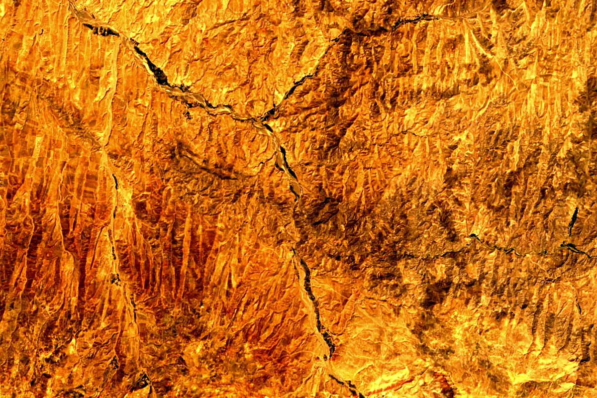 Kushk River: satellite view of the source