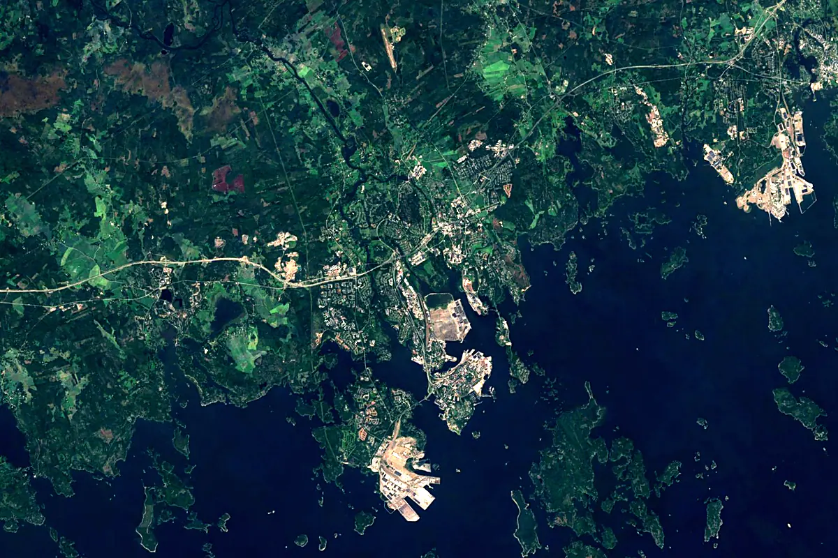 Kymi River: satellite view of the mouth