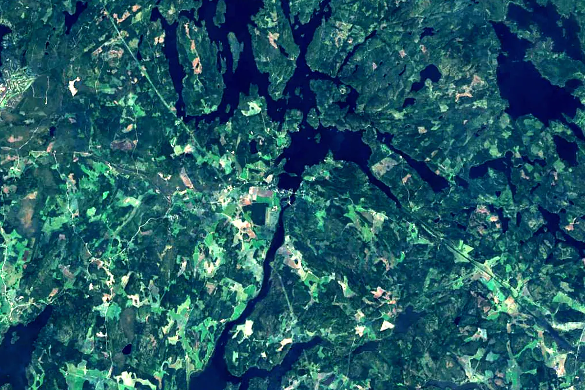 Kymi River: satellite view of the source