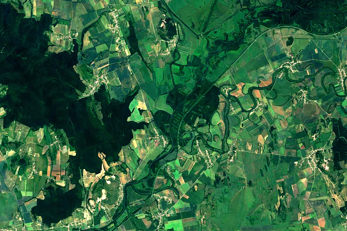 Laborec: satellite view of the mouth