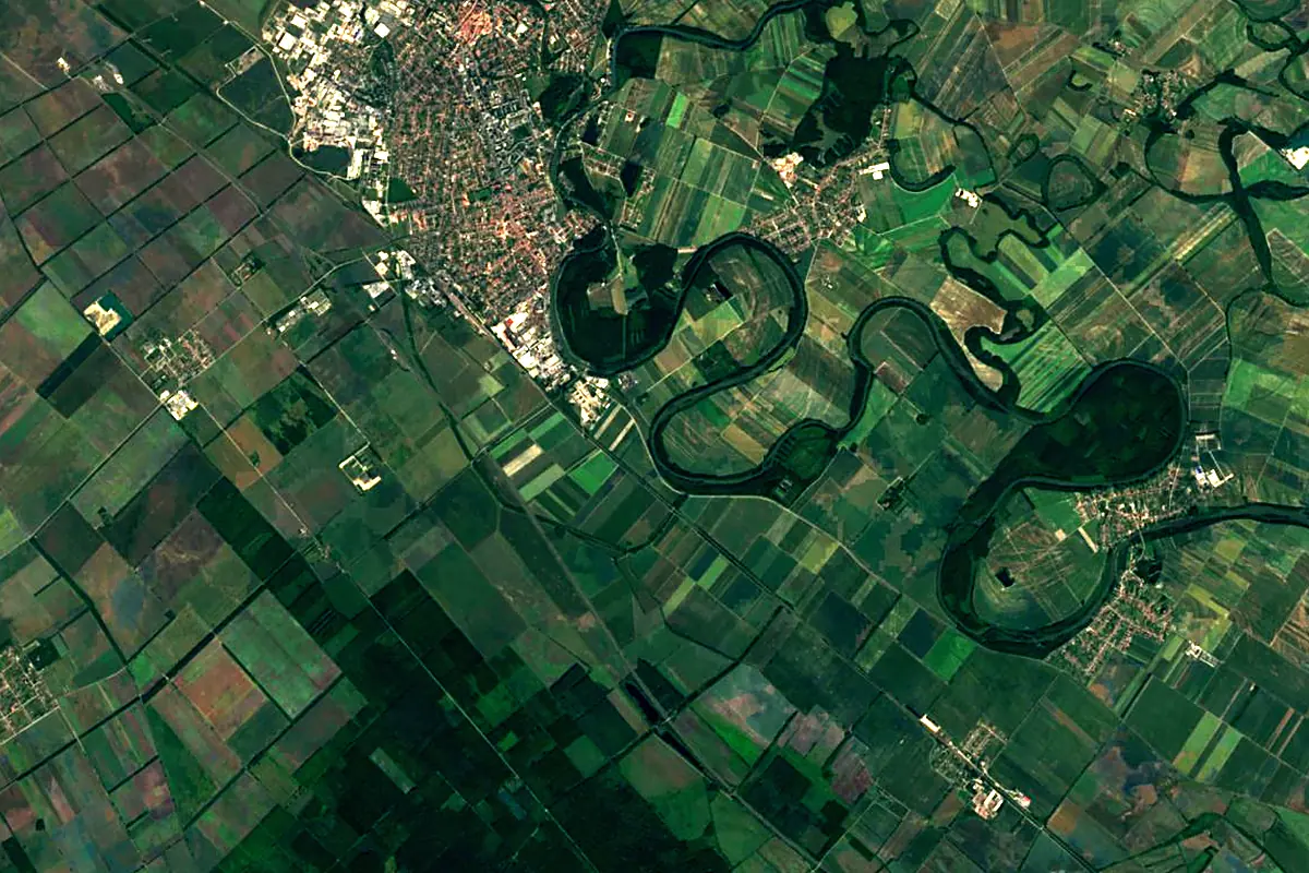 Leitha: satellite view of the mouth