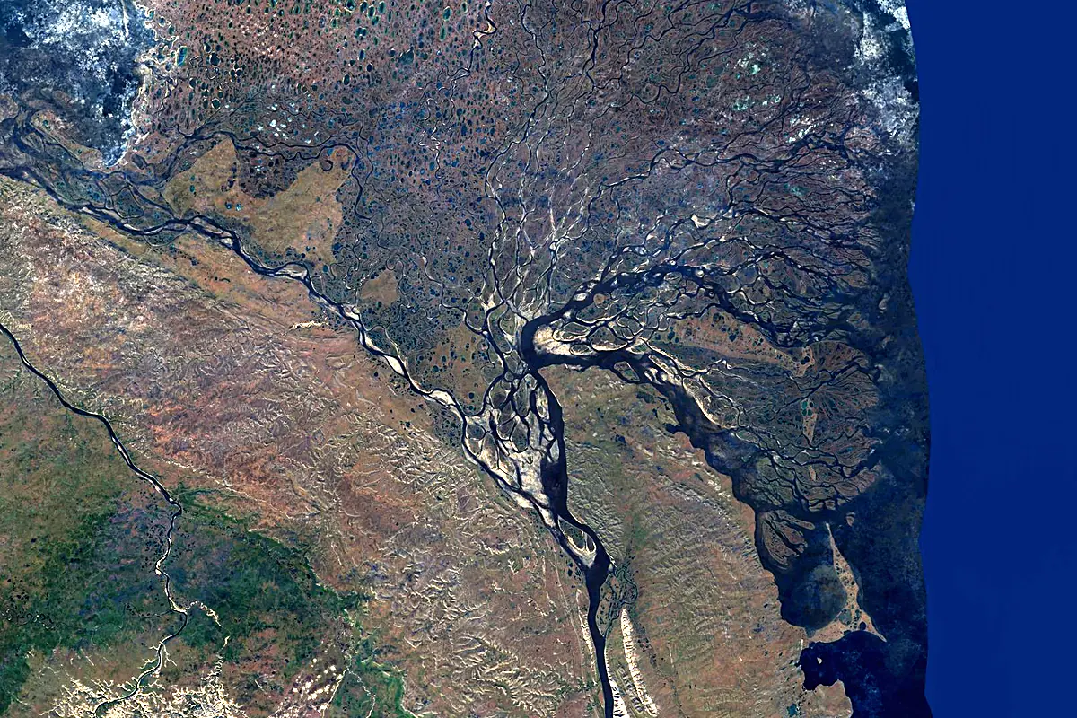 Lena River: satellite view of the mouth