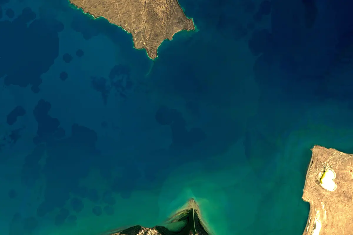 Lepsy River: satellite view of the mouth