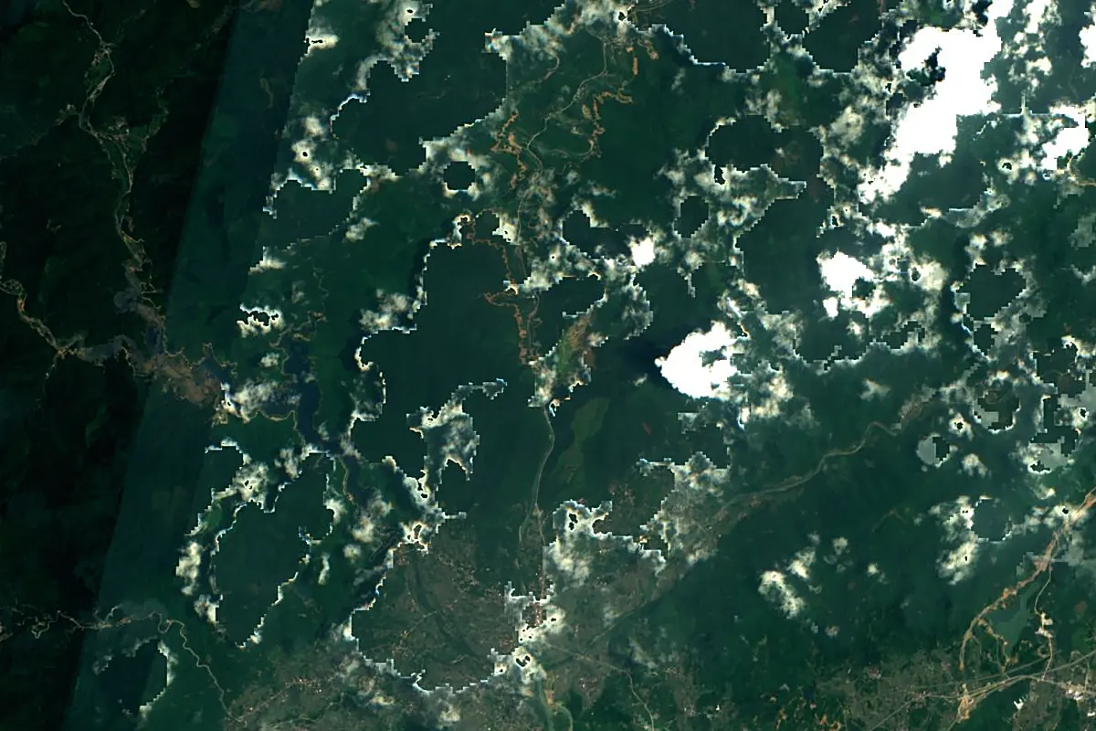 Li River: satellite view of the source
