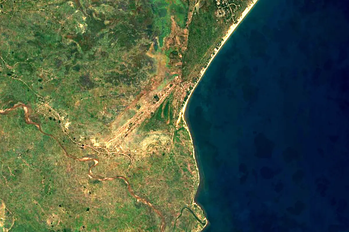 Lilongwe River: satellite view of the mouth