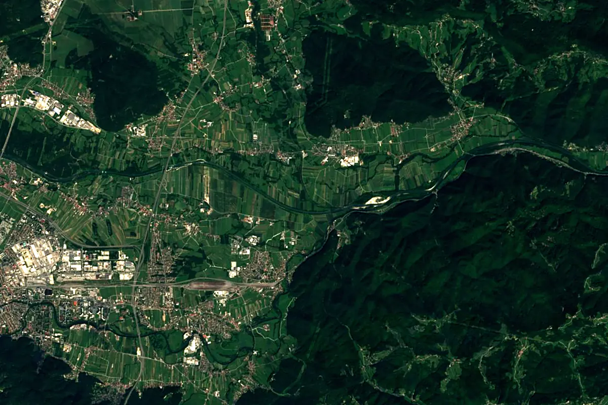Ljubljanica: satellite view of the mouth