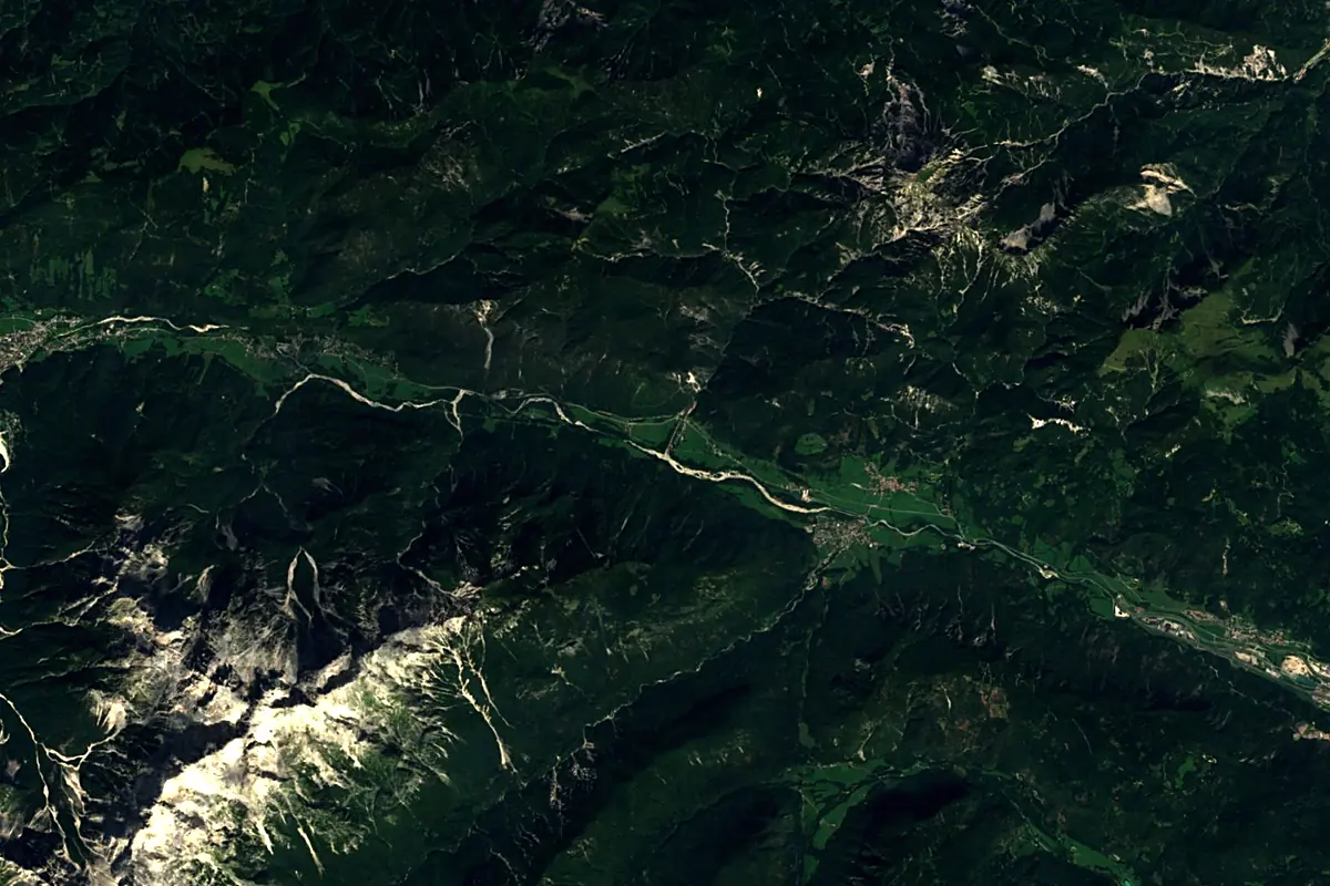 Ljubljanica: satellite view of the source