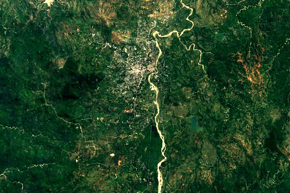 Loes River: satellite view of the source