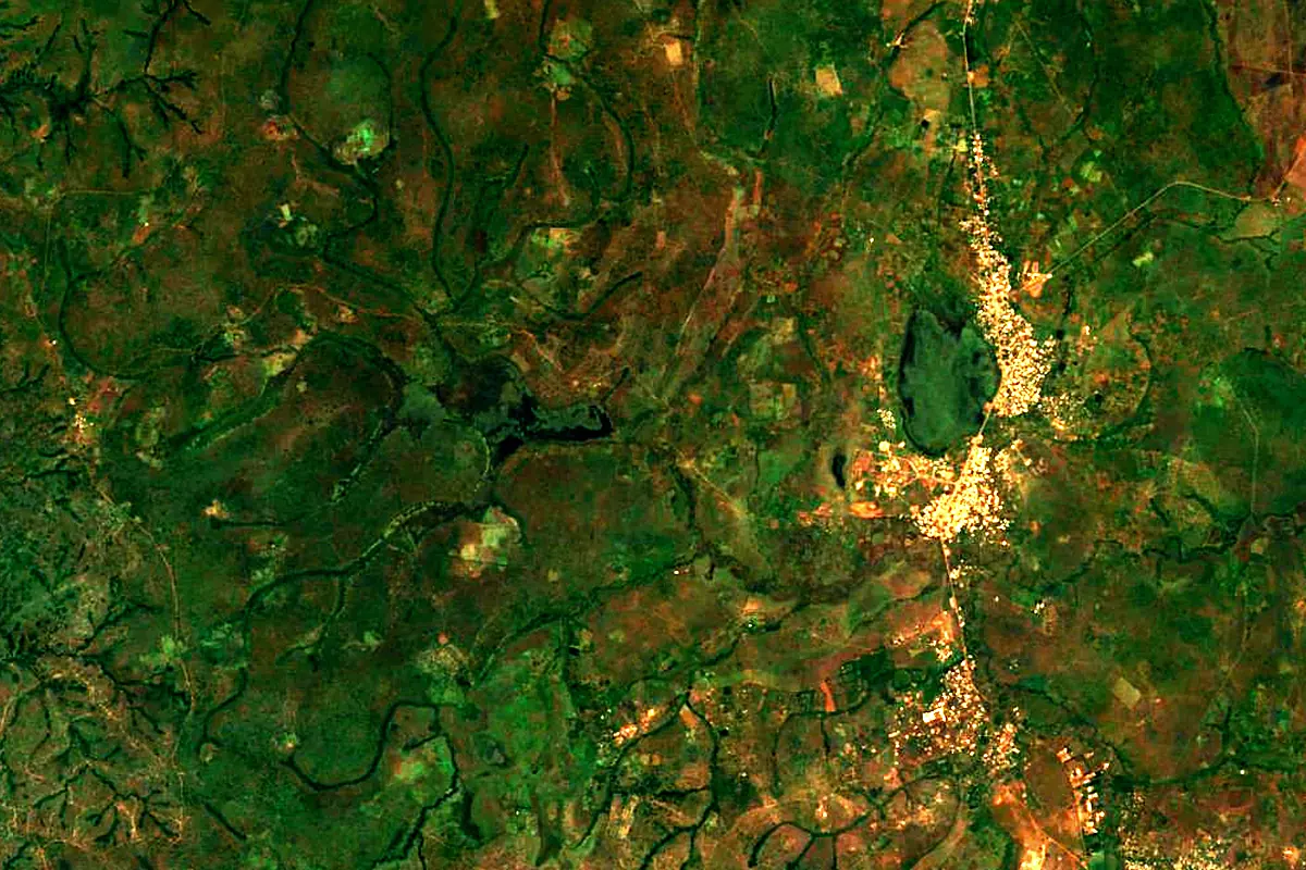 Logone River: satellite view of the source