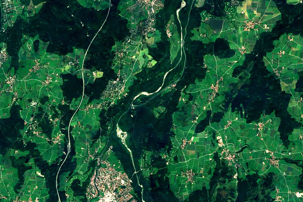 Loisach: satellite view of the mouth