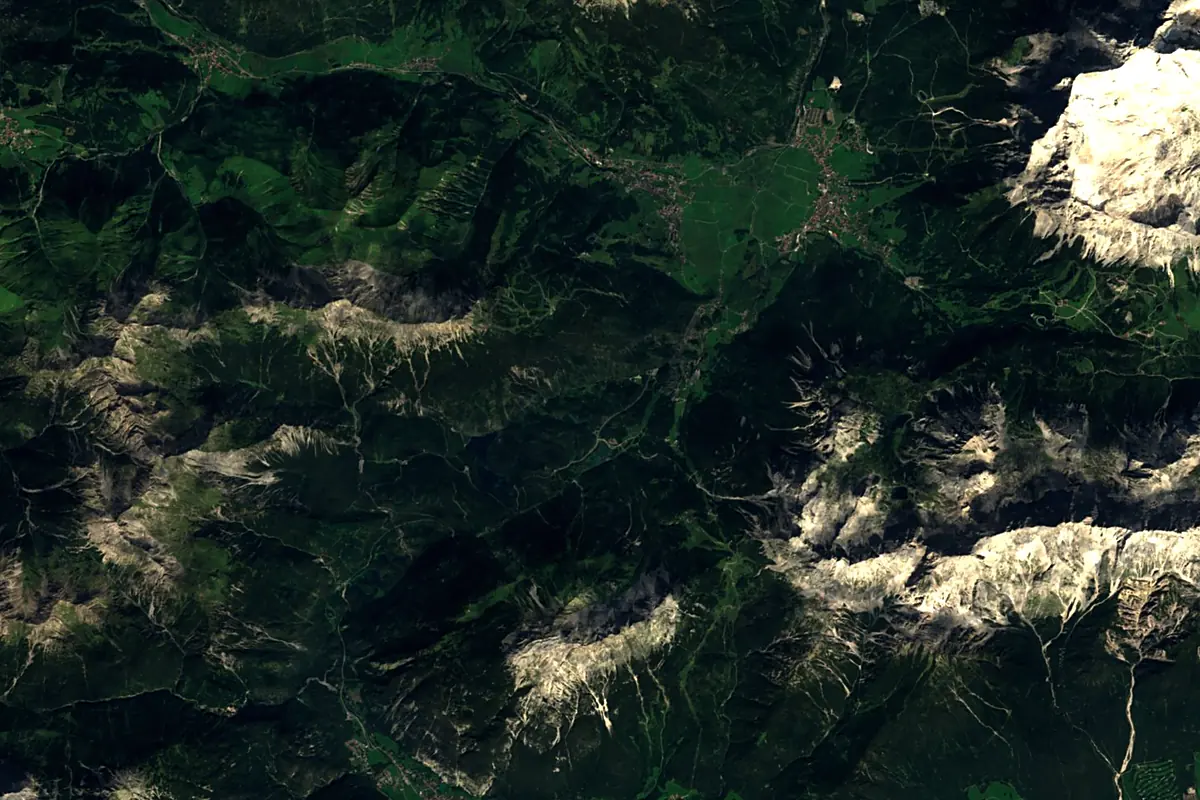 Loisach: satellite view of the source