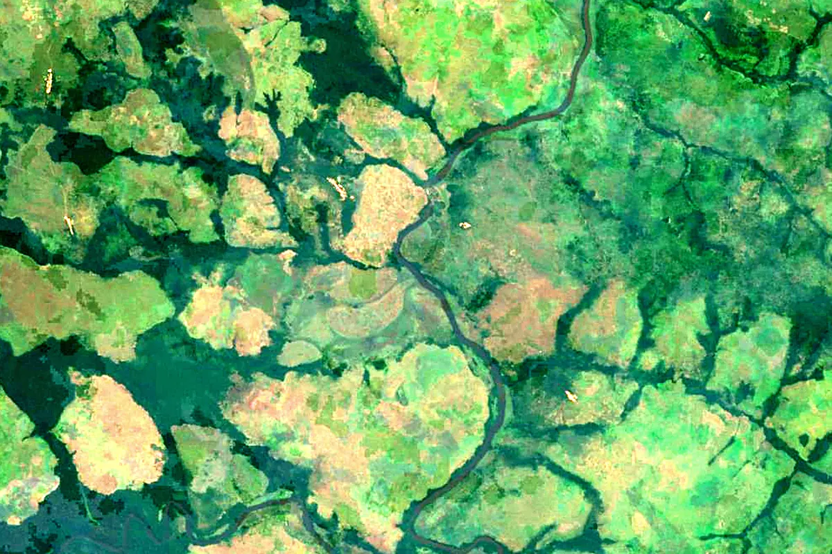 Lomami River: satellite view of the source