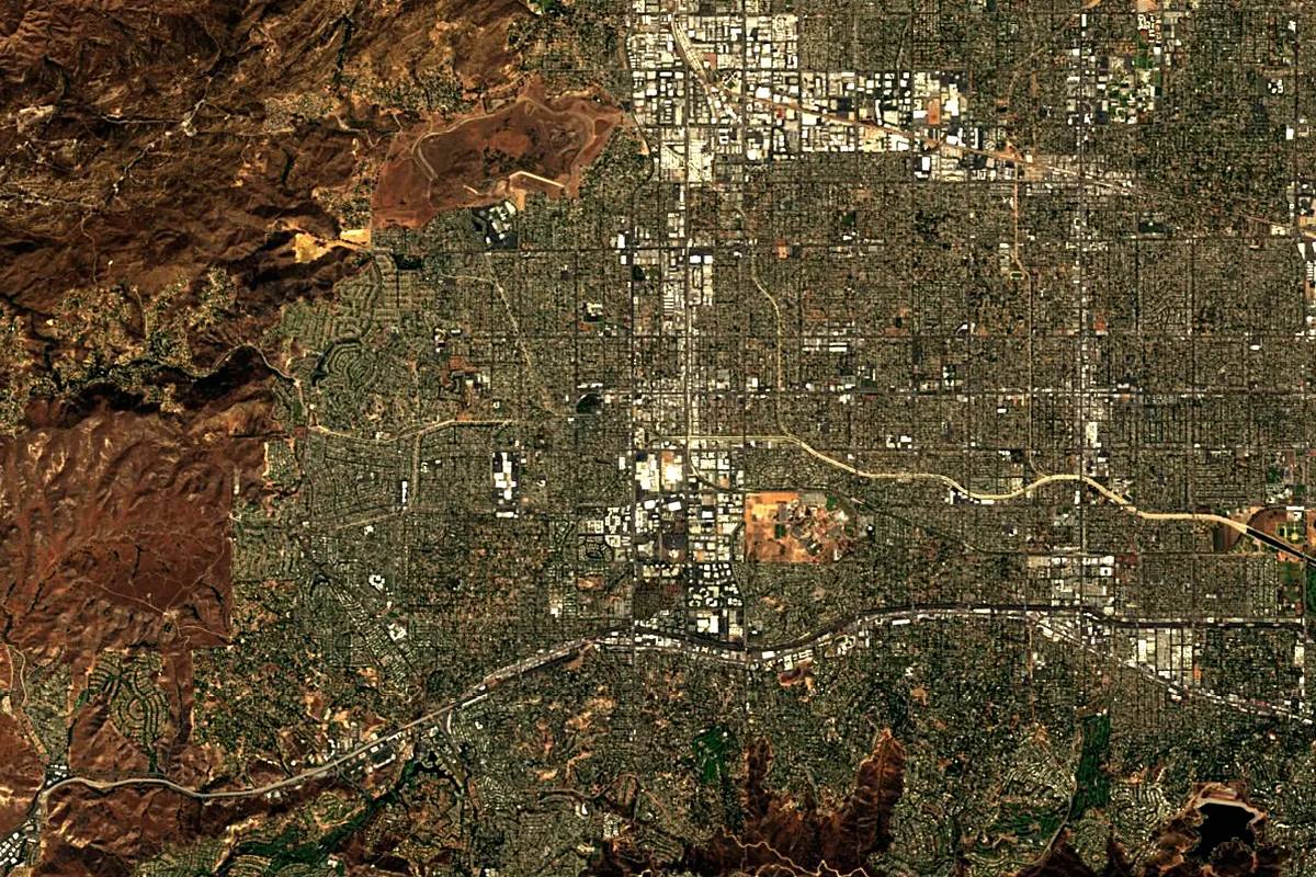 Los Angeles River: satellite view of the source