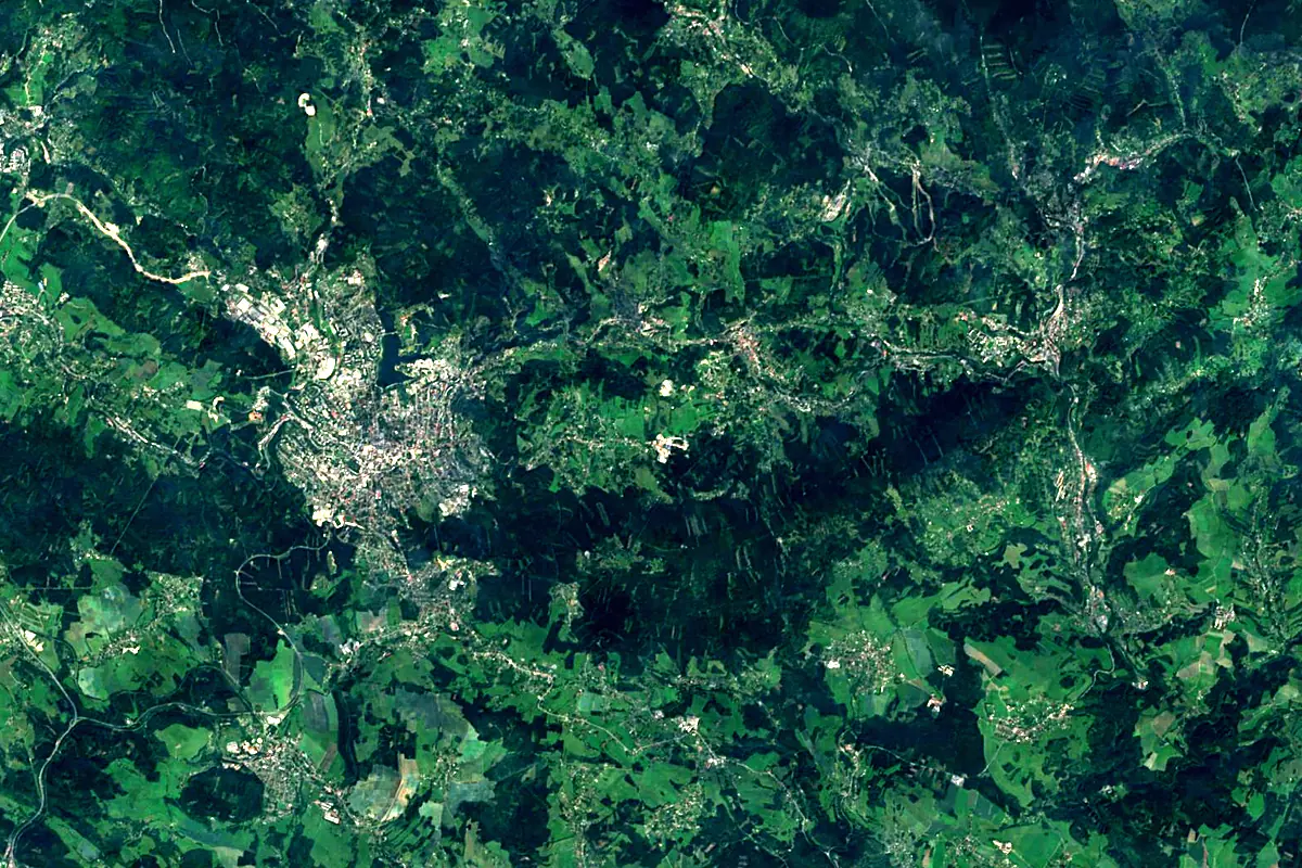 Lusatian Nysa: satellite view of the source