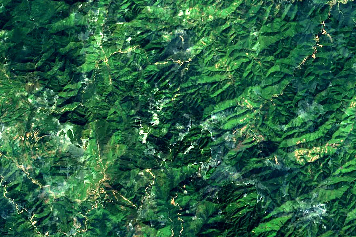 Ma River: satellite view of the source