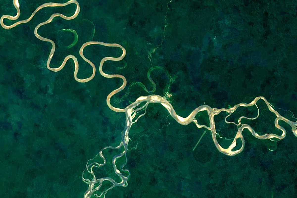 Madre de Dios River: satellite view of the source