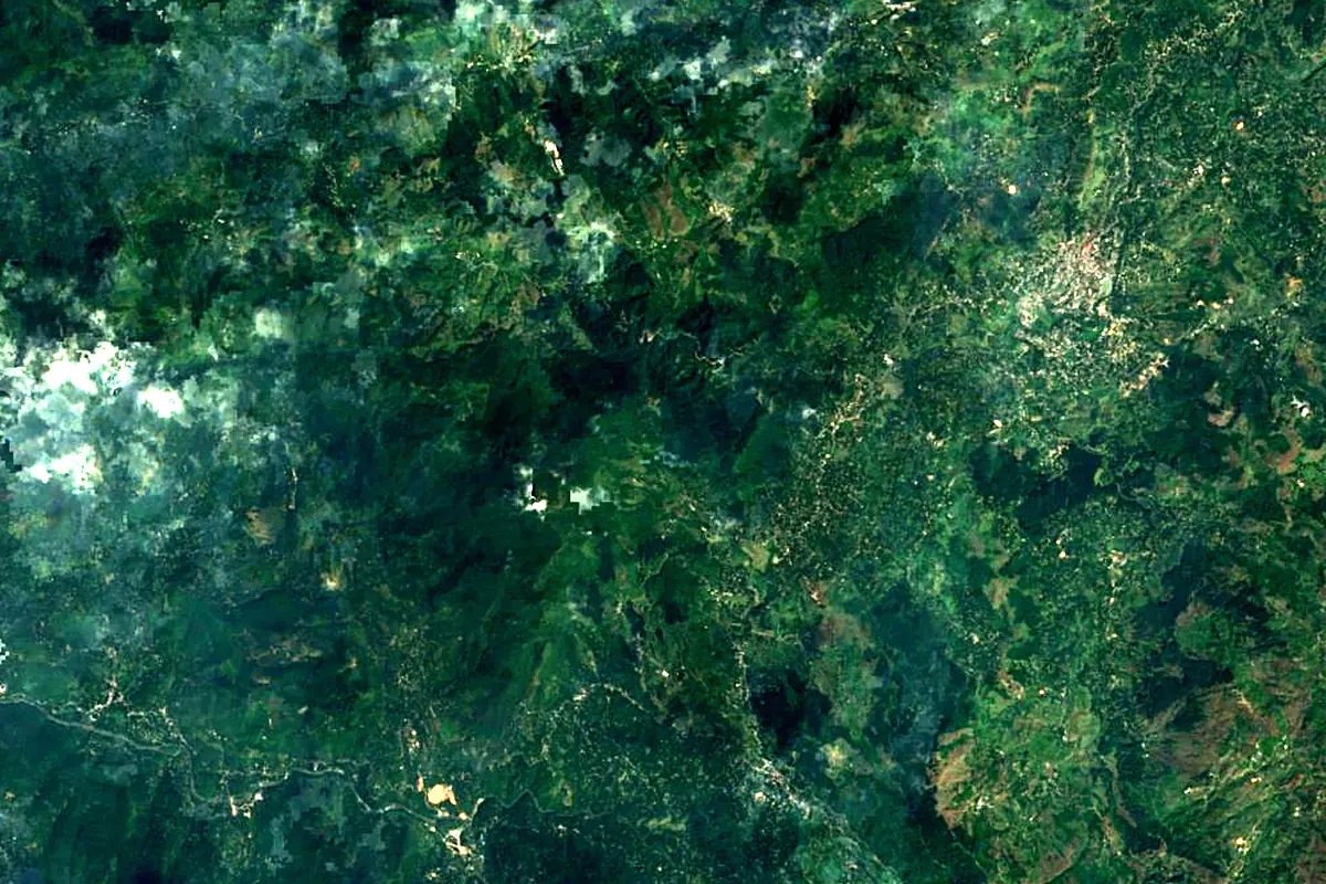 Mahaweli River: satellite view of the source