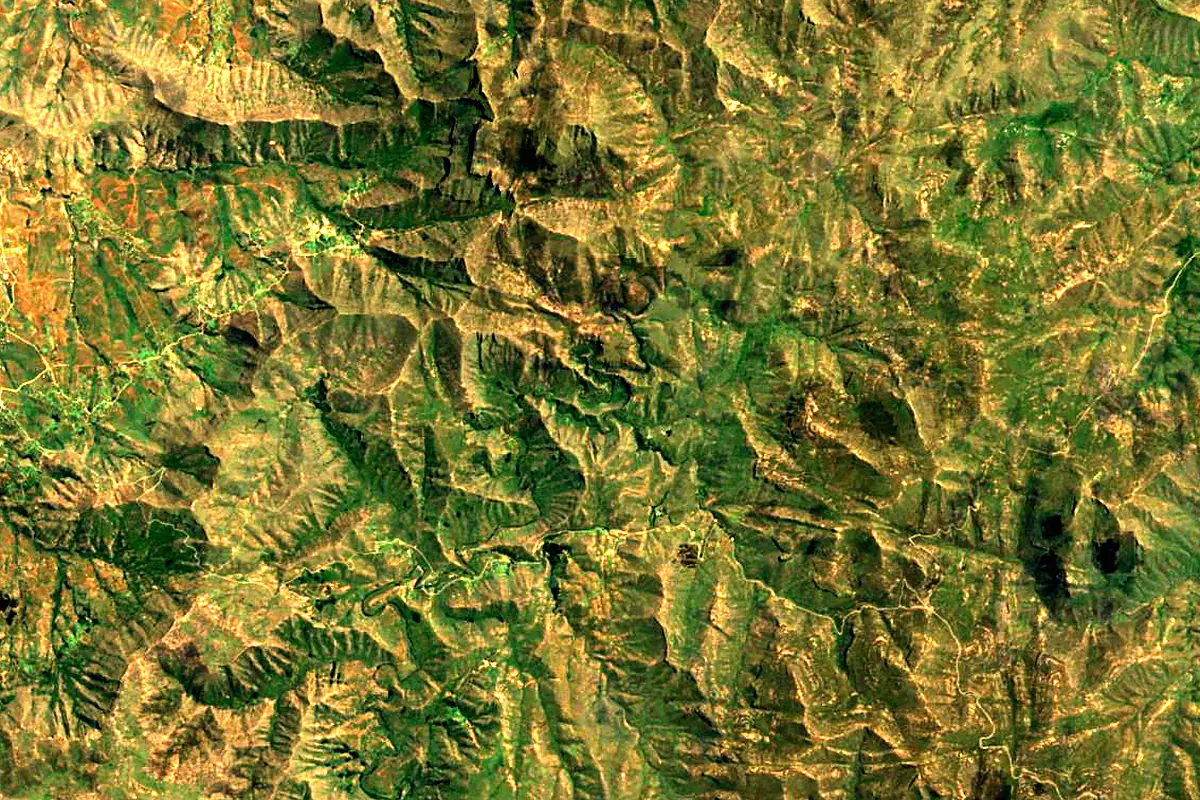 Makhaleng River: satellite view of the source